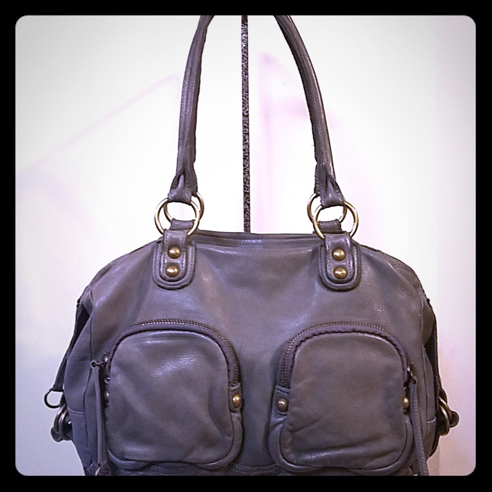 Linea Pelle Dylan Large Gray Handbag